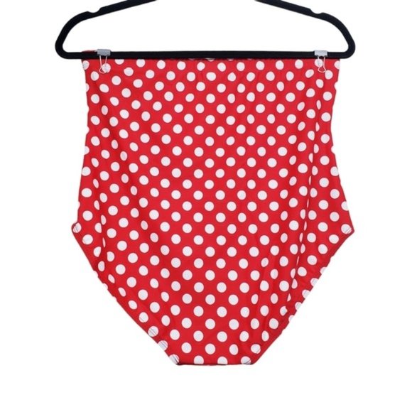 Swimsuits For All Red White Polka Dot High Waisted Bikini Swimsuit Size 16 NWT - Picture 9 of 10